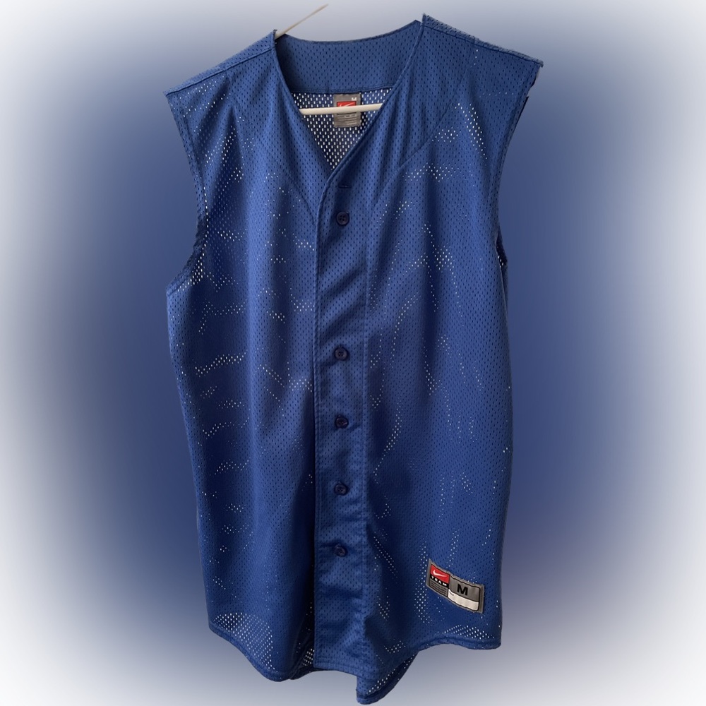 Men’s Nike Sleeveless Baseball Shirt Blue Medium